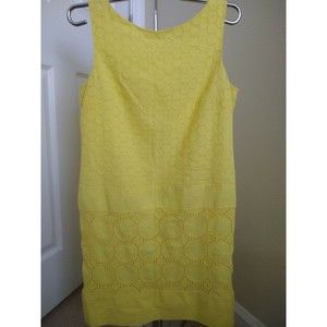 SANDRA DARREN Women's Yellow  Dress Sleeveless Size 8 ( 824)